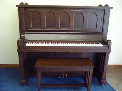 Mehlin Gothic Mission Style Upright Piano